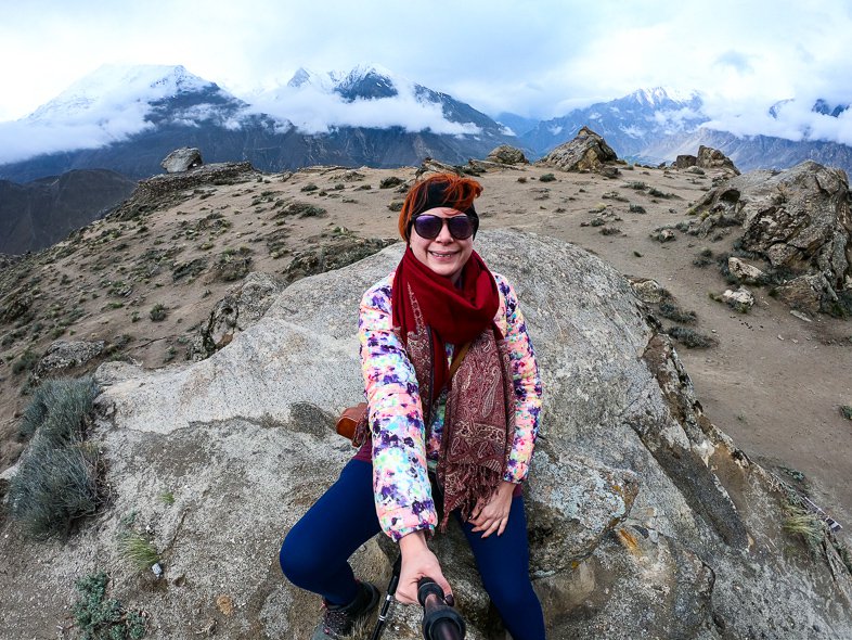 Enjoying the views from Eagle's Nest Viewpoint in Hunza Pakistan