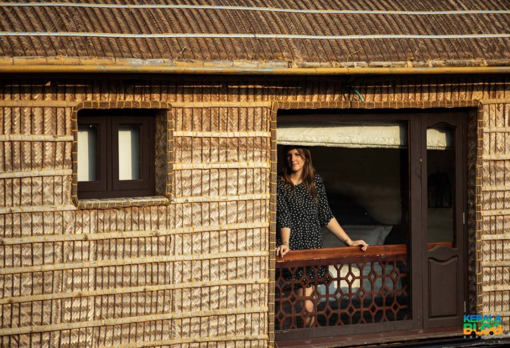 Girl standing on a Alleppey Houseboat