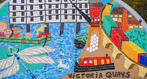 Mosaic of Victoria Quays in Sheffield England