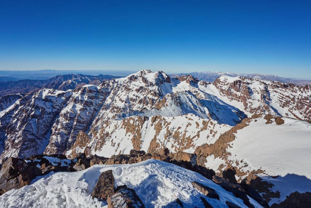 Photo of the peak of Mount Toubkal in Morocco