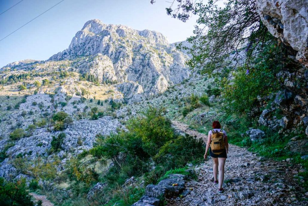 Photo of Alice hiking on the Ladder of Kotor