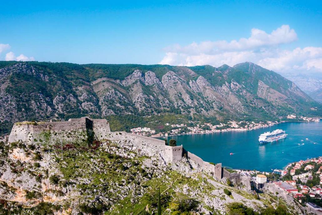 Photo of the first viewpoint of the bay from the Ladder of Kotor