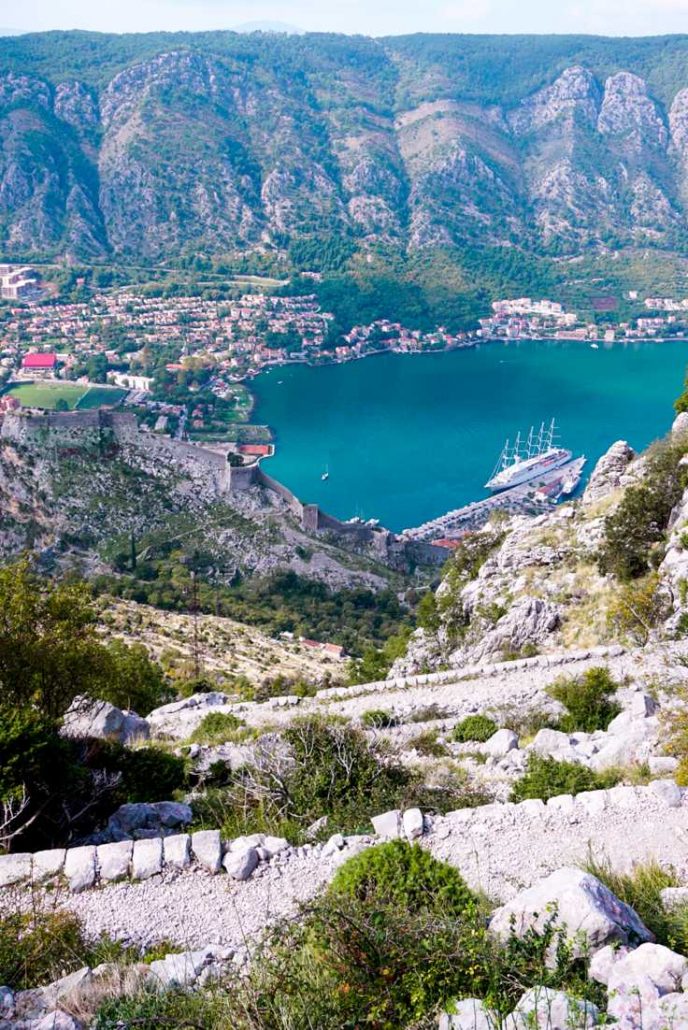 Make it to the top of the Ladder of Kotor hike in Montenegro and you'll be rewarded with this view