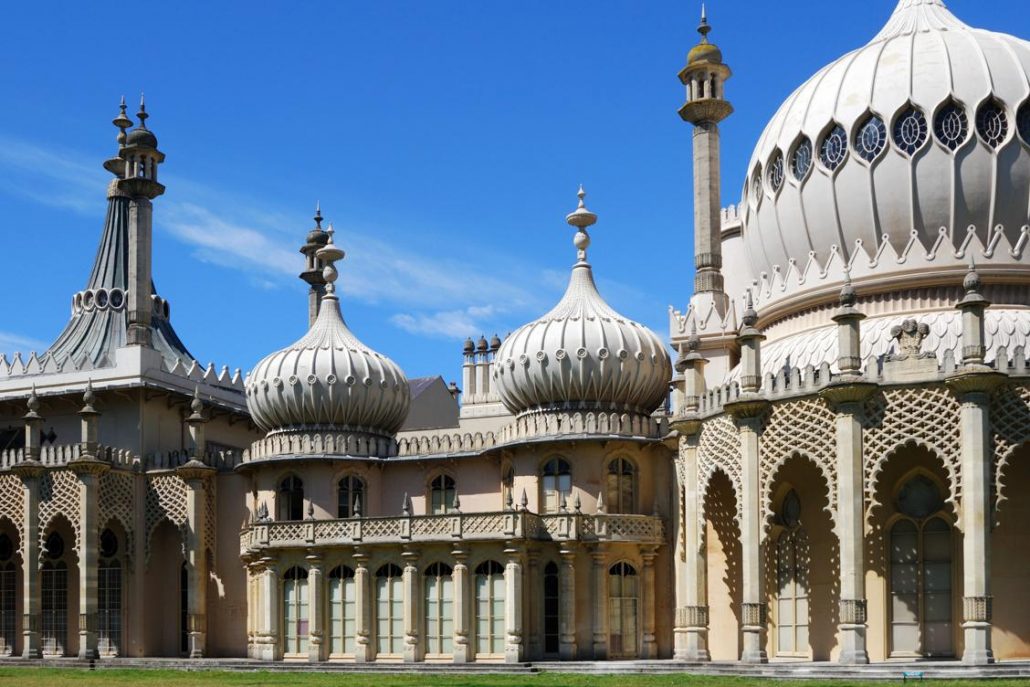 Magical outside exterior of the Royal Pavilion which has been compared to India's Taj Mahal